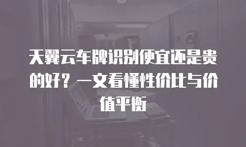 天翼云车牌识别便宜还是贵的好？一文看懂性价比与价值平衡