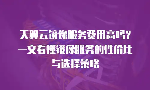 天翼云镜像服务费用高吗？一文看懂镜像服务的性价比与选择策略