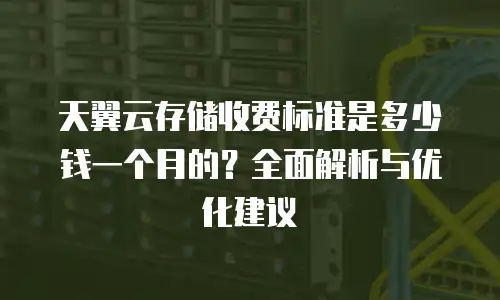 天翼云存储收费标准是多少钱一个月的？全面解析与优化建议