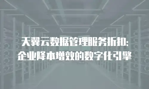 天翼云数据管理服务折扣：企业降本增效的数字化引擎