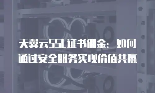 天翼云SSL证书佣金：如何通过安全服务实现价值共赢
