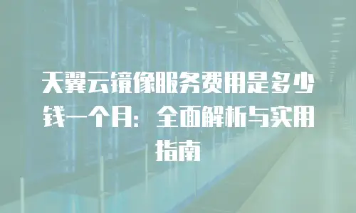天翼云镜像服务费用是多少钱一个月：全面解析与实用指南