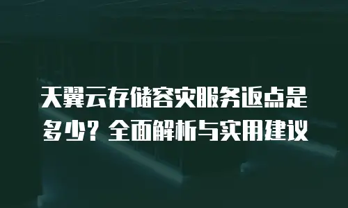 天翼云存储容灾服务返点是多少？全面解析与实用建议
