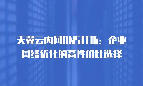 天翼云内网DNS打折：企业网络优化的高性价比选择