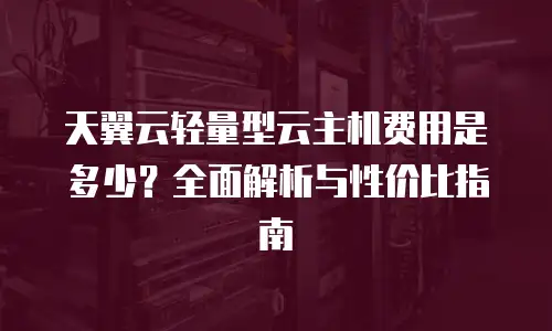 天翼云轻量型云主机费用是多少？全面解析与性价比指南