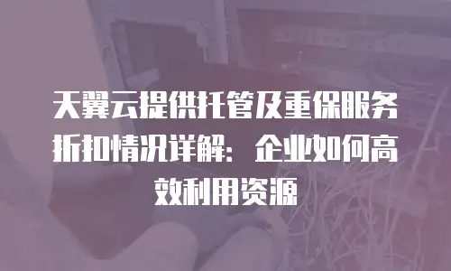 天翼云提供托管及重保服务折扣情况详解：企业如何高效利用资源