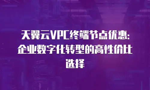 天翼云VPC终端节点优惠：企业数字化转型的高性价比选择