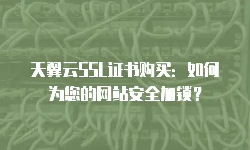 天翼云SSL证书购买：如何为您的网站安全加锁？