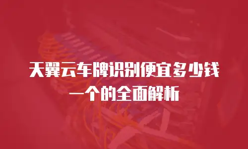 天翼云车牌识别便宜多少钱一个的全面解析