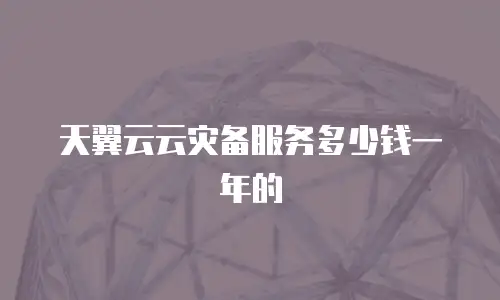 天翼云云灾备服务多少钱一年的