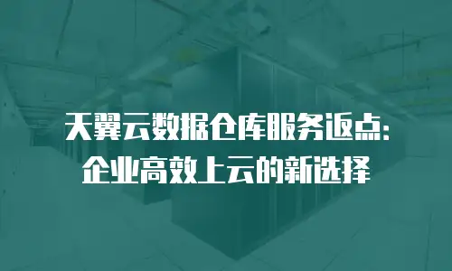 天翼云数据仓库服务返点：企业高效上云的新选择