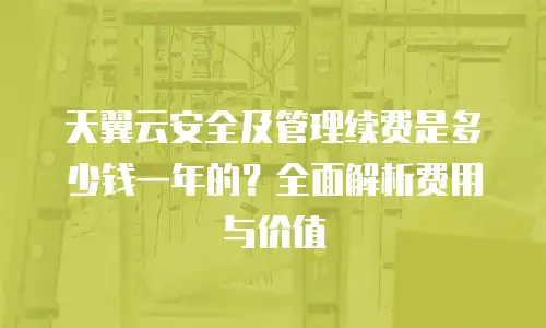 天翼云安全及管理续费是多少钱一年的？全面解析费用与价值