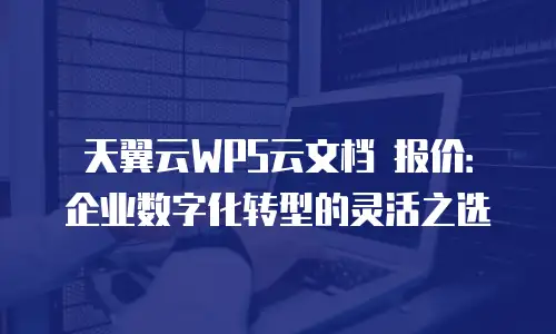 天翼云WPS云文档 报价：企业数字化转型的灵活之选