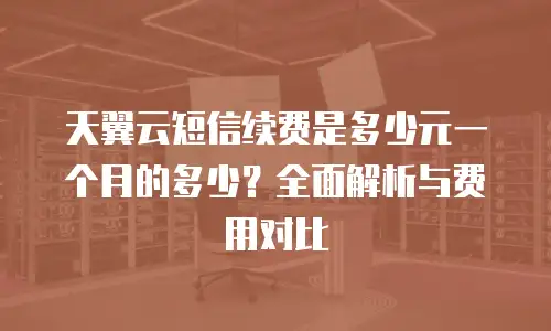 天翼云短信续费是多少元一个月的多少？全面解析与费用对比
