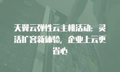 天翼云弹性云主机活动：灵活扩容新体验，企业上云更省心