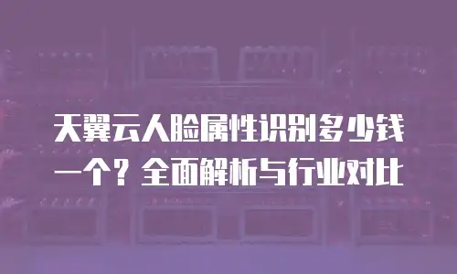 天翼云人脸属性识别多少钱一个？全面解析与行业对比