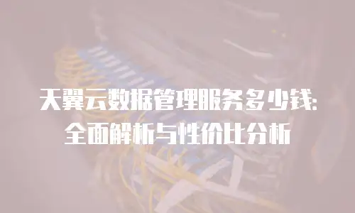 天翼云数据管理服务多少钱：全面解析与性价比分析
