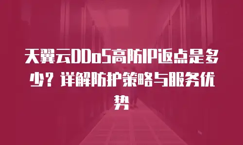 天翼云DDoS高防IP返点是多少？详解防护策略与服务优势