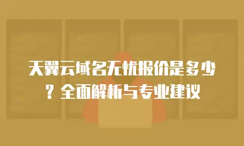 天翼云域名无忧报价是多少？全面解析与专业建议