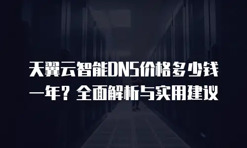 天翼云智能DNS价格多少钱一年？全面解析与实用建议