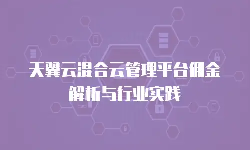 天翼云混合云管理平台佣金解析与行业实践