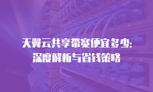 天翼云共享带宽便宜多少：深度解析与省钱策略