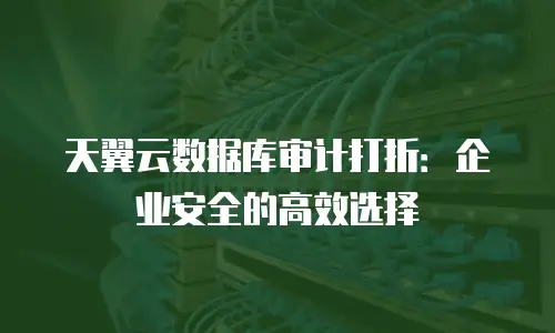 天翼云数据库审计打折：企业安全的高效选择