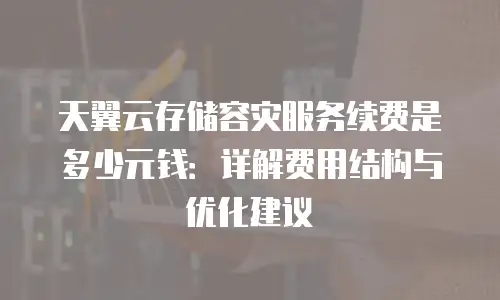 天翼云存储容灾服务续费是多少元钱：详解费用结构与优化建议
